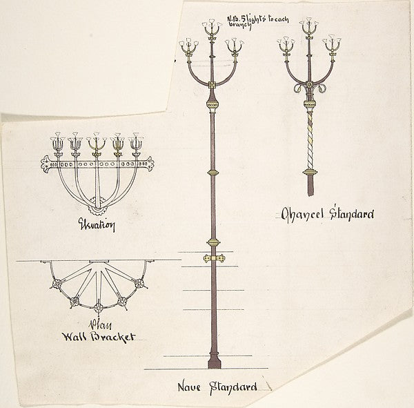 Designs for Church Lights: Wall Bracket  Nave Standard  Chance,16x12"(A3)Poster