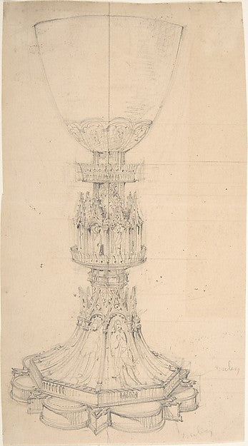 Chalice adorned with Saints  BIshops and Kings second half 19t,  Poster Print Wall Art