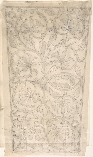 Floral and Foliate Ornamented Metal Keyplate Design second hal,  Poster Print Wall Art