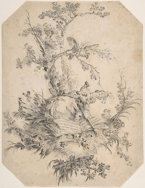 Study for a Pastoral Scene n.d.-Jean-Baptiste Huet I,  Poster Print Wall Art