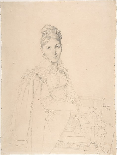 Portrait of a Seated Lady 1814-Jean Auguste Dominique Ingres,  Poster Print Wall Art