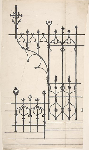 Ornamental Iron Fence Designs  for church 1870–1900-Richardson,16x12