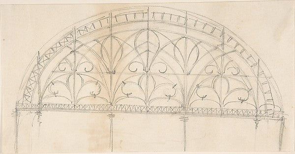 Arched Panel of Wrought Iron Ornament second half 19th cent-An,16x12