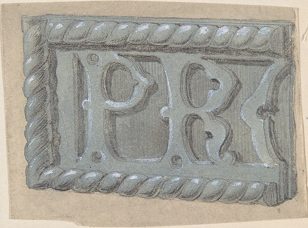 Metal Object  with Initials "PR"  for Church second half 19th ,  Poster Print Wall Art