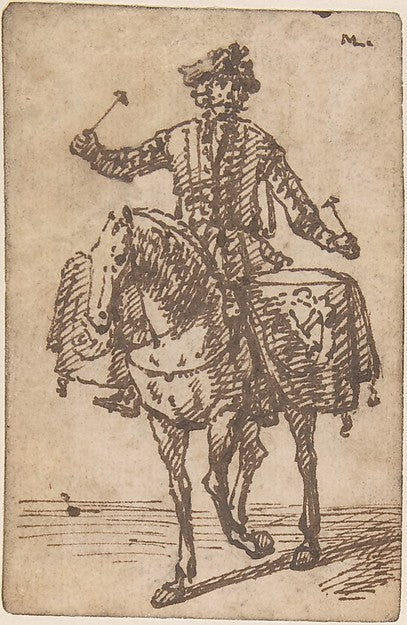 A Mounted Drummer from the Front 1670–1702-Marcellus Laroon th,16x12"(A3)Poster