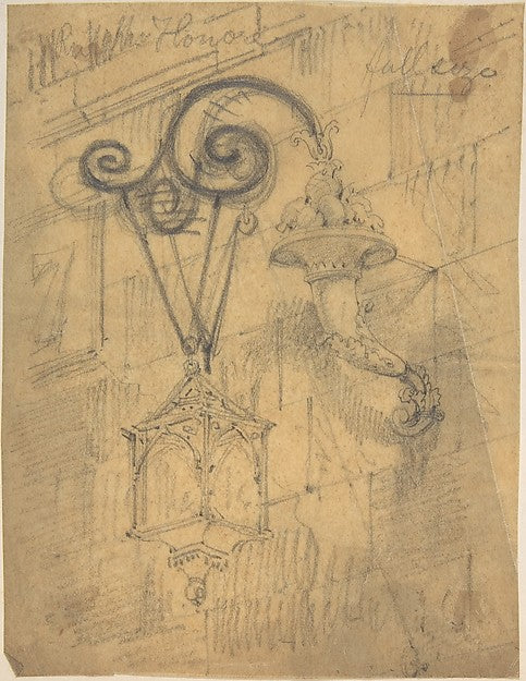 Metal Bracket Supporting a Street lamp  St. Honoré second half,  Poster Print Wall Art