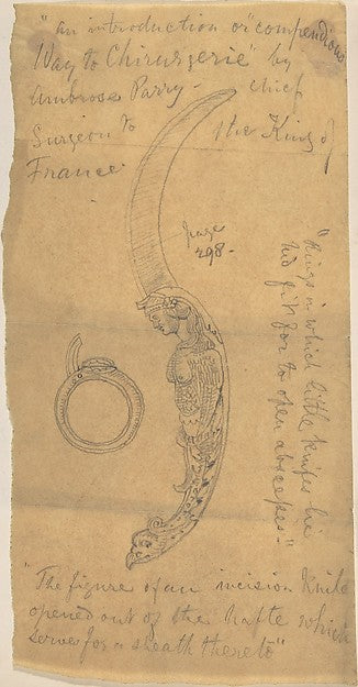 Knife with Ornamental Handle  from the Way to Chirurgerie seco,  Poster Print Wall Art