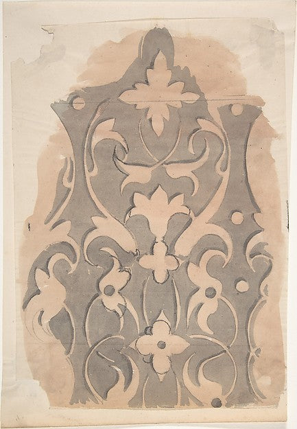 Panel of Floral and Foliate Ornament second half 19th cent-Ano,  Poster Print Wall Art