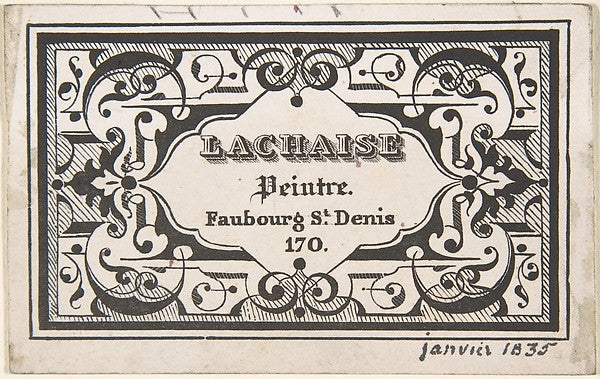 Trade Card January 1835-Jules-Edmond-Charles Lachaise,  Poster Print Wall Art