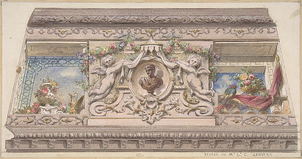 Design for Cove  Hôtel Cahen d'Anvers second half 19th cent-Ju,  Poster Print Wall Art