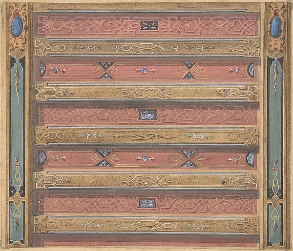 Design for Salon Ceiling  Château de Cangé second half 19th ce,  Poster Print Wall Art