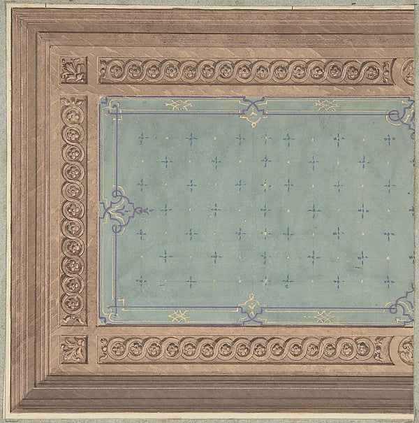 Design for Ceiling  Hôtel de Boivin  Paris second half 19th ce,  Poster Print Wall Art