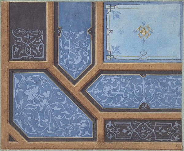 Design for Dining Room Ceiling  Château de Cangé second half 1,  Poster Print Wall Art