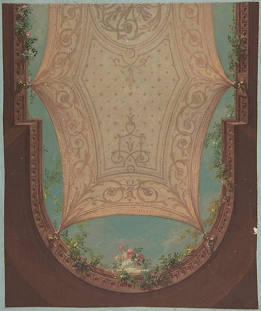 Design for Gallery Ceiling  Hôtel Cottier c1879-Jules-Edmond-C,  Poster Print Wall Art