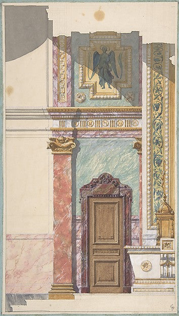 Side View of Design for Altar second half 19th cent-Jules-Edmo,  Poster Print Wall Art