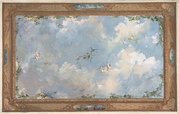 Design for Salon Ceiling  Hôtel Candamo c1873-Jules-Edmond-Cha,  Poster Print Wall Art