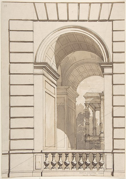 Design for Stable Arches  Hôtel Candamo c1873-Jules-Edmond-Cha,  Poster Print Wall Art
