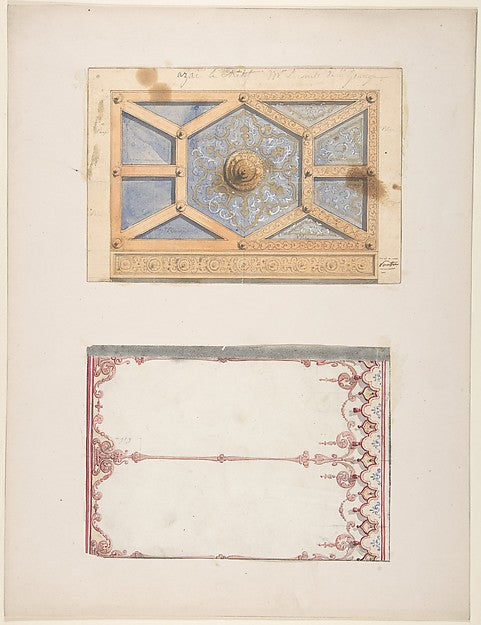 Designs for Ceiling and Wall Decoration for Monsieur Lecomte d,  Poster Print