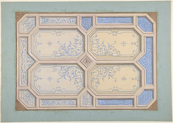 Design for Ceiling  Hôtel Hope 1867-Jules-Edmond-Charles Lacha,  Poster Print Wall Art