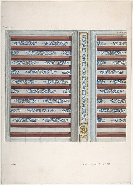 Design for Ceiling  Château de St. Aubin second half 19th cent,  Poster Print Wall Art