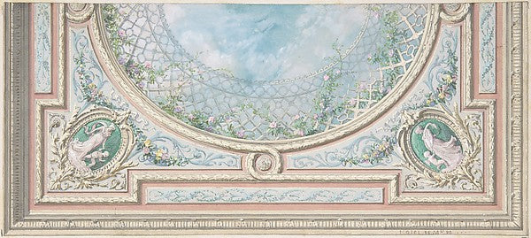 Design for Ceiling  Bedroom of Mme de Marconnoy second half 19,  Poster Print Wall Art