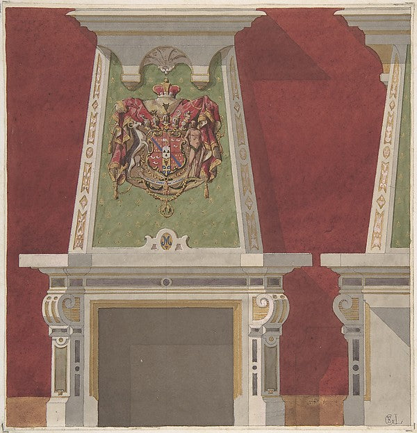 Design for Chimney Piece  Château du Duc de Meternick  Johanni,  Poster Print Wall Art