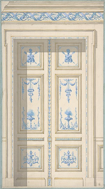 Design for Bedroom Doors  Hôtel de Jagan second half 19th cent,  Poster Print Wall Art