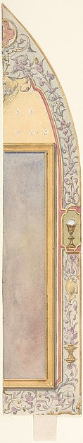Design for Arched Window  Farnborough 1880–86-Jules-Edmond-Cha,  Poster Print Wall Art