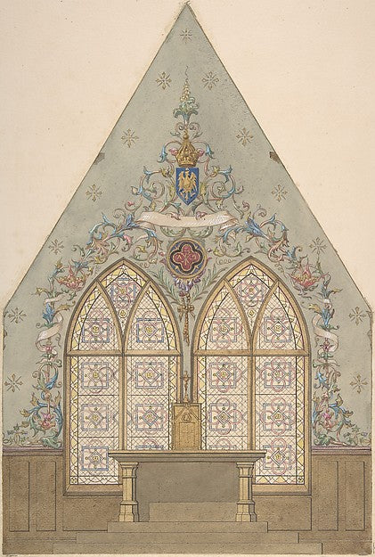 Design for Altar and Chapel  Farnborough 1880–86-Jules-Edmond-,  Poster Print Wall Art