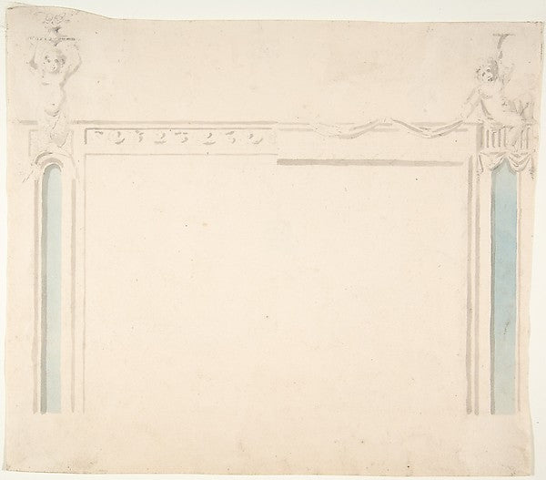 Design for a Chimney Piece late 18th cent-Anonymous, British, ,  Poster Print Wall Art