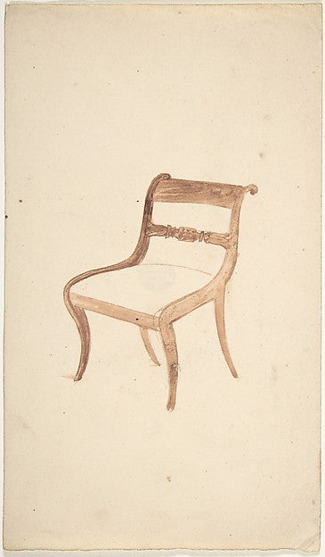 Design for a Chair early 19th cent-Attributed to Gillows ,  Poster Print Wall Art