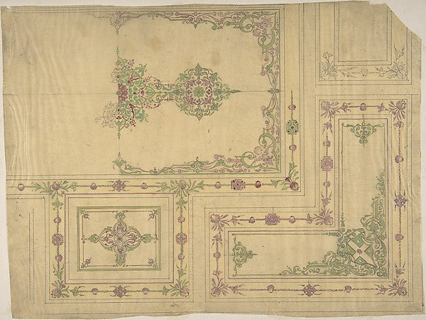 Ceiling Design in Moorish Style for the de la Rochejaquelein F,  Poster Print Wall Art