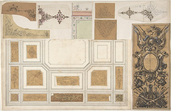 Nine Miscellaneous Designs for the de la Rochejaqulein Family,  Poster Print Wall Art
