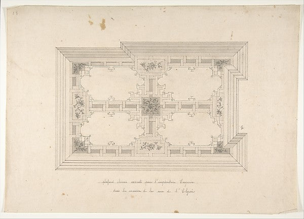 Design for Ceiling in Chinois Style  Empress Eugenie's Hotel s,  Poster Print Wall Art