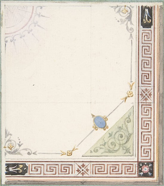 Pompeiian Design for Paneling second half 19th cent-Jules-Edmo,  Poster Print Wall Art