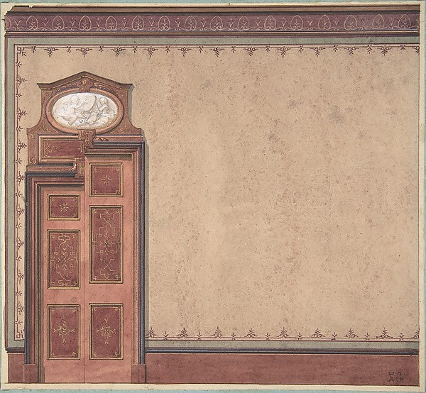 Pompeiian Design for Wall and Doorway second half 19th cent-Ju,  Poster Print Wall Art