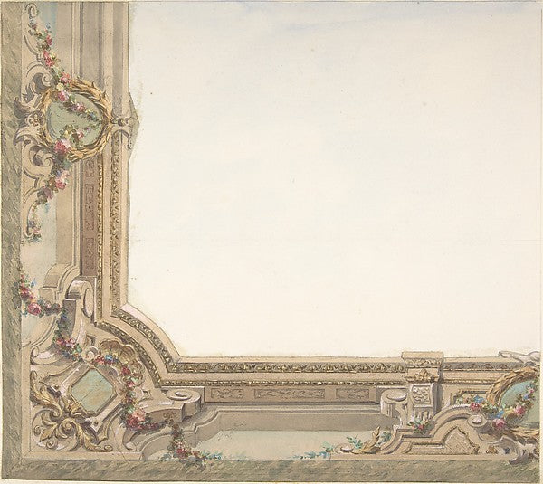 Design for Hall Ceiling  Hôtel de Trévise second half 19th cen,  Poster Print Wall Art