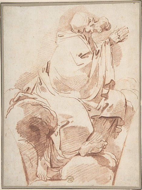 Prophet Seated in Profile on a Cloudbank  Praying: decoration,16x12"(A3) Poster