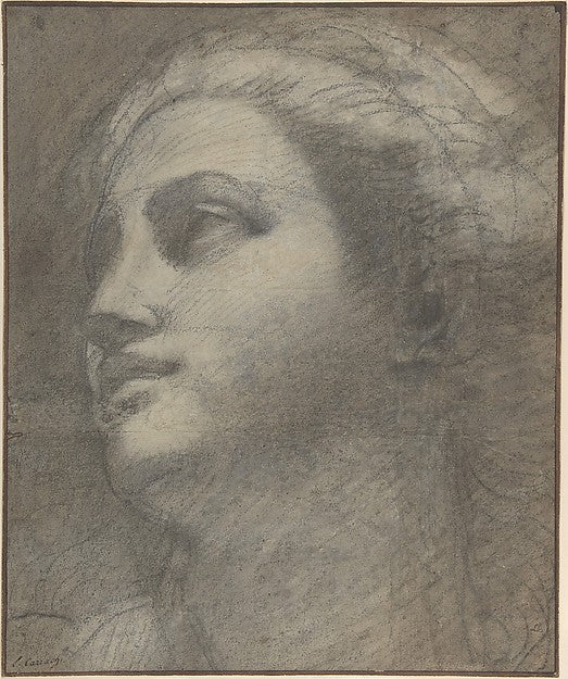 Head of a Woman Looking to Upper Left. 1590–1600-Attributed to,16x12"(A3) Poster