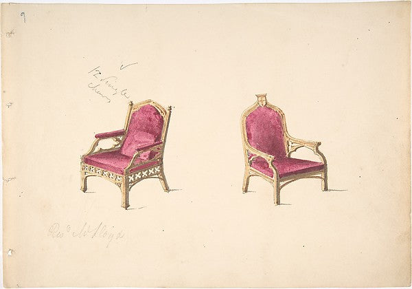 Design for Two Medieval Style Armchairs for 