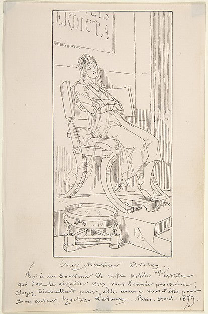 Vestal Maiden Asleep in a Chair 1879-Louis-Hector Leroux,  Poster Print