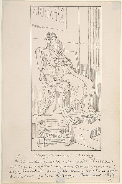 Vestal Maiden Asleep in a Chair 1879-Louis-Hector Leroux,16x12"(A3) Poster