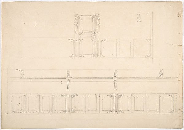 Paneling and Benches  c1830-Anonymous, British, 19th cent,  Poster Print Wall Art