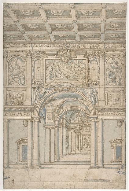 Study of the Interior of Santa Maria Maggiore in Rome. 1621–46,16x12"(A3) Poster
