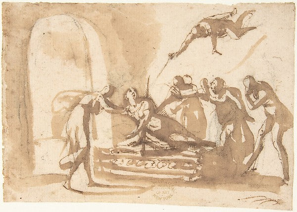 The Death of Dido 1624–63-attributed to Francesco Allegrini  1,  Poster Print Wall Art