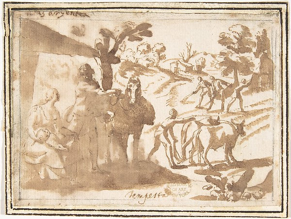 Landscape with Figures -  The Silver Age 1624–63-attributed to F,  Poster Print Wall Art