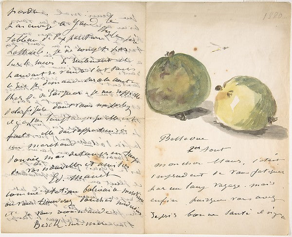 A Letter to Eugène Maus  Decorated with Two Plums August 2,18,16x12"(A3)Poster