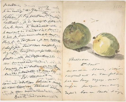 A Letter to Eugène Maus  Decorated with Two Plums August 2,18,16x12"(A3)Poster