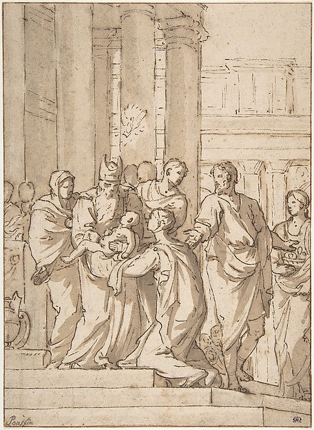 Presentation of the Infant Jesus in the Temple c1643-Charles M,  Poster Print Wall Art