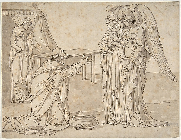 Three Angels Visiting Abraham 1793-Charles Meynier,16x12"(A3) Poster